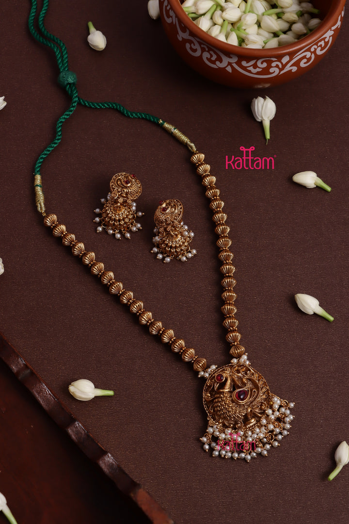 Bhumika - Peacock Pearl Necklace Design 3