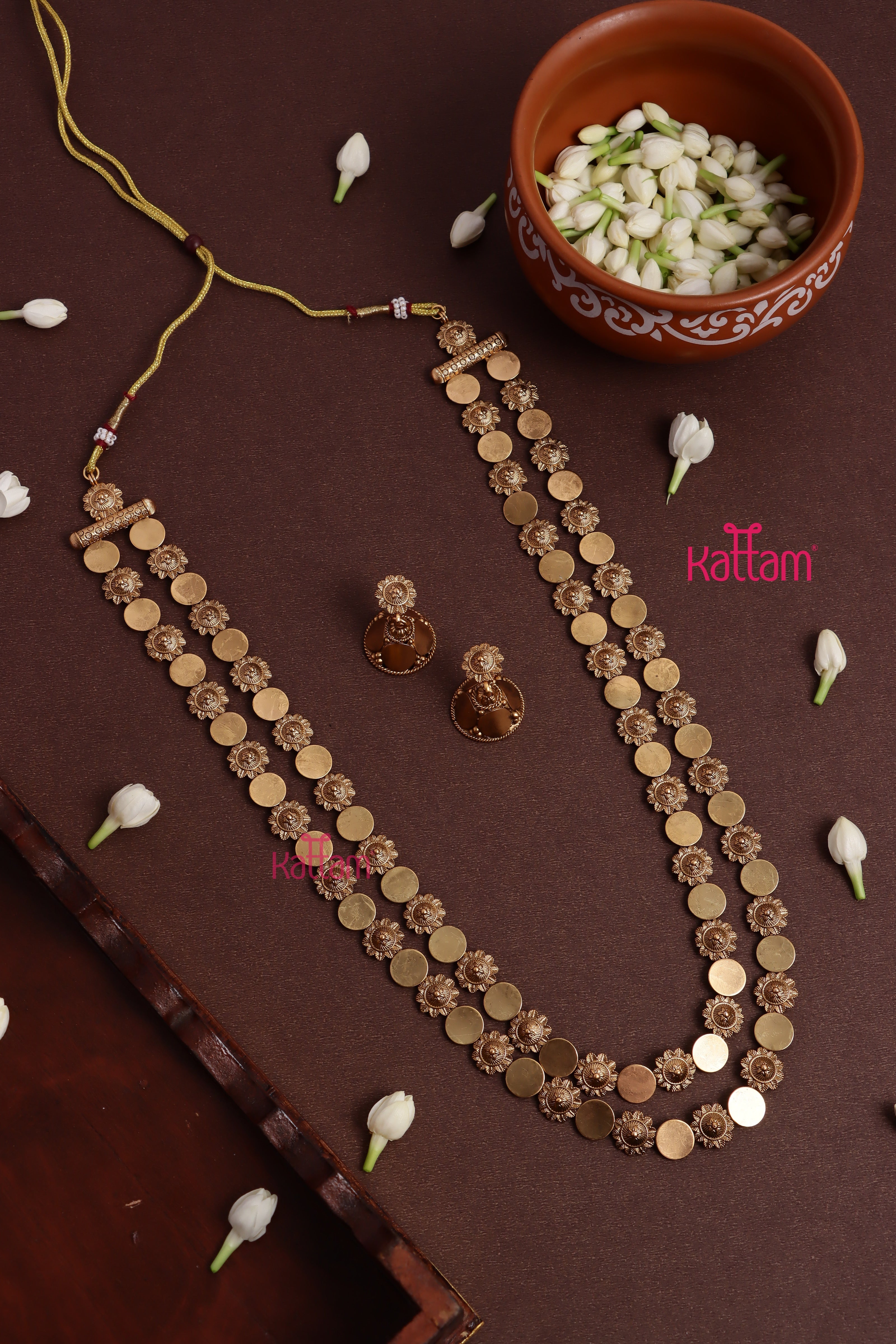 Anju - Floral & Coin Double Layer Haram