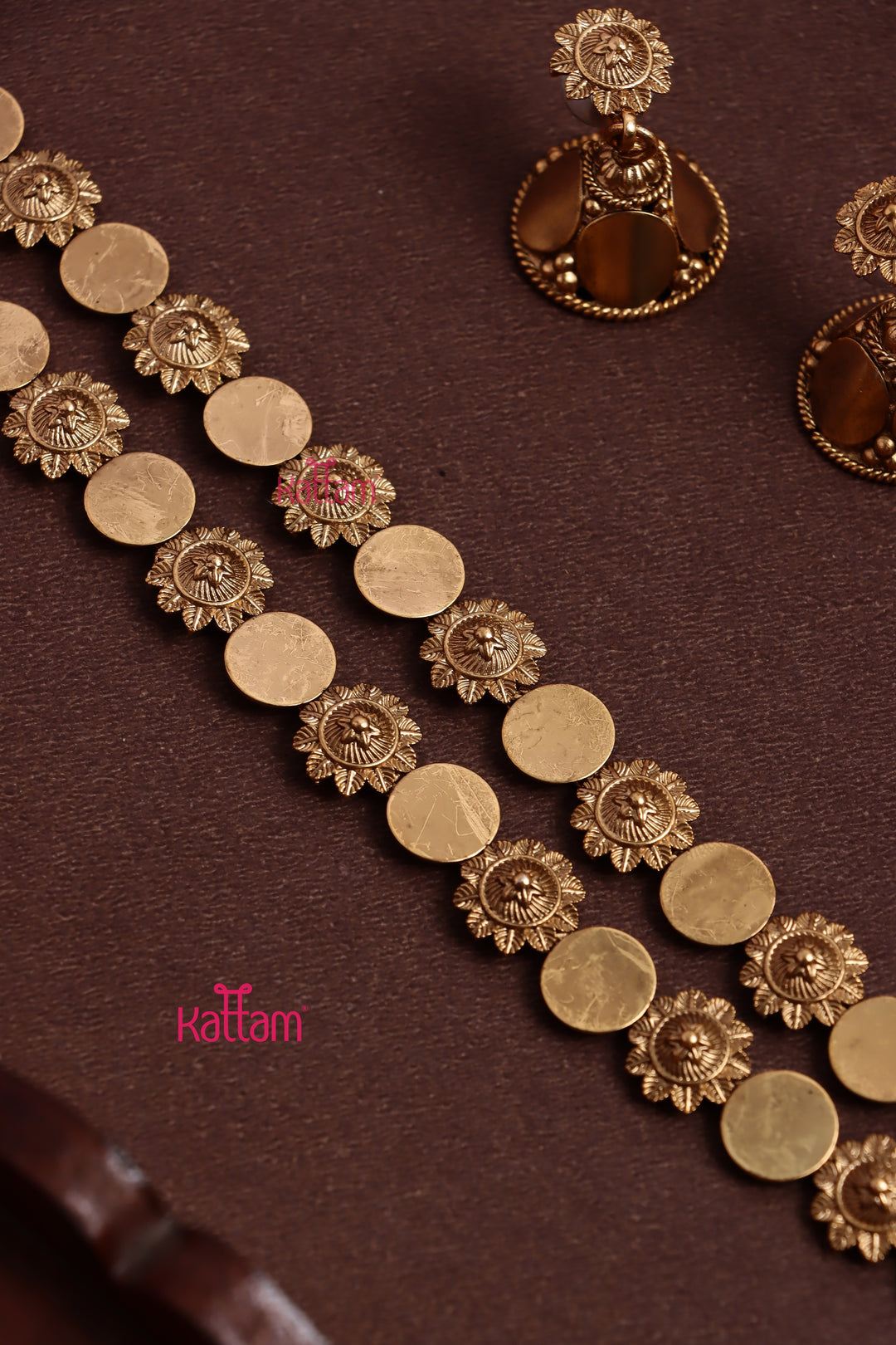 Floral & Coin Double Layer Necklace