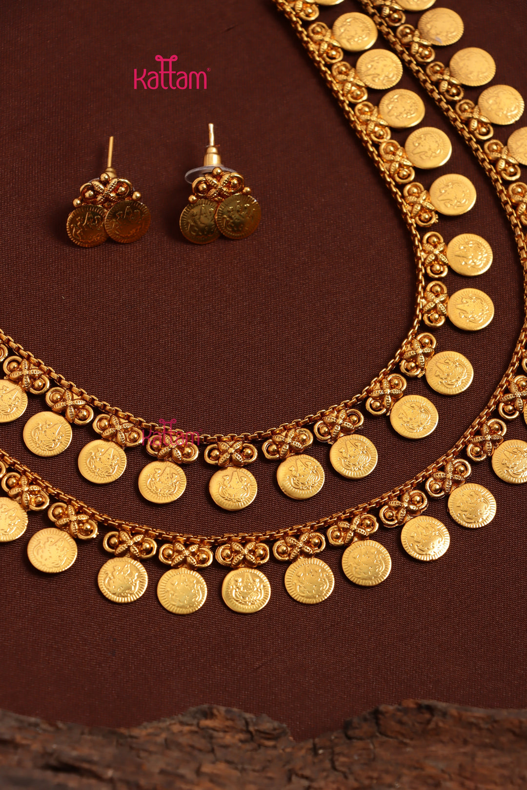 Copperishgold Layer Coin Choker Set