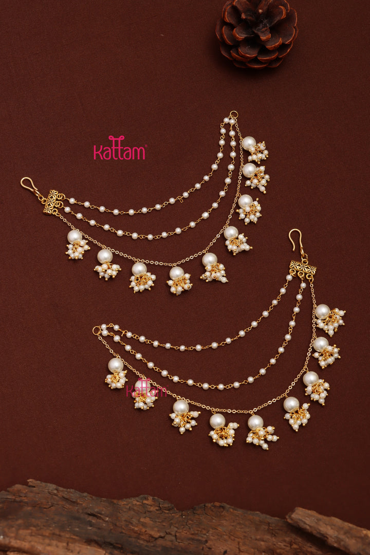 Layered Pearl Beads Earchain