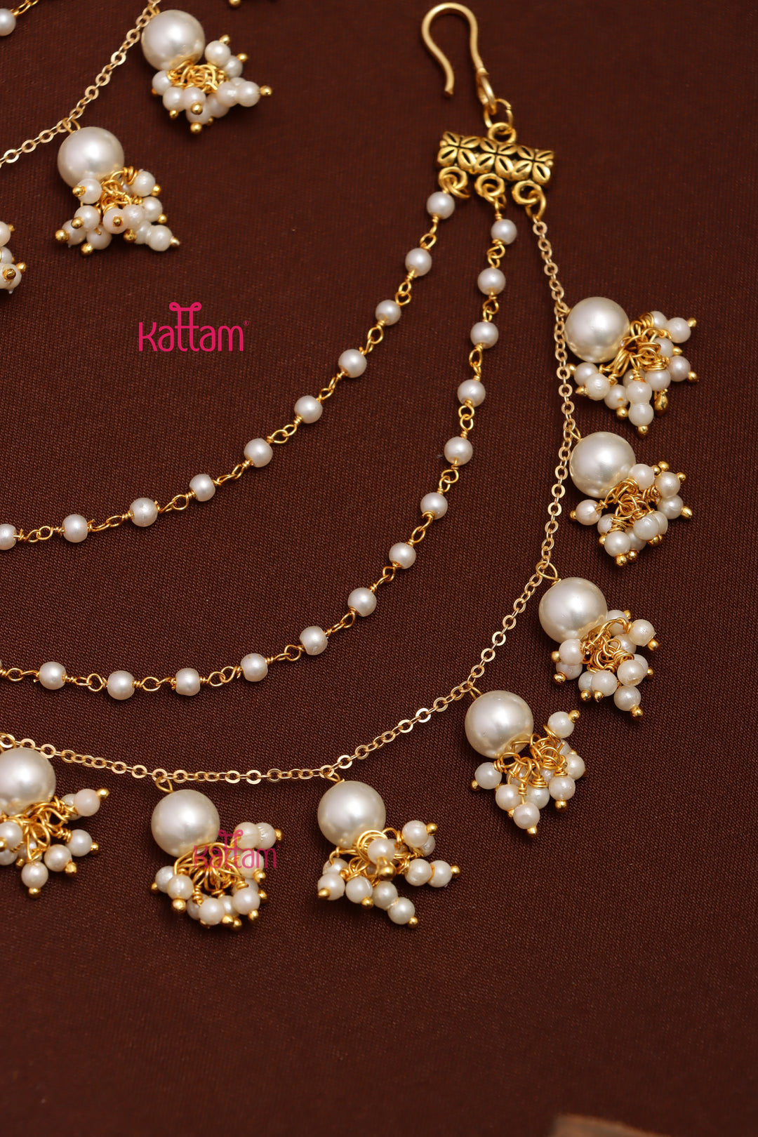 Layered Pearl Beads Earchain
