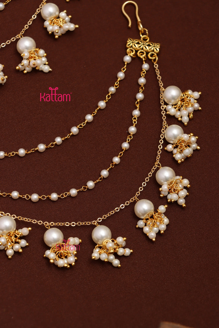 Layered Pearl Beads Earchain