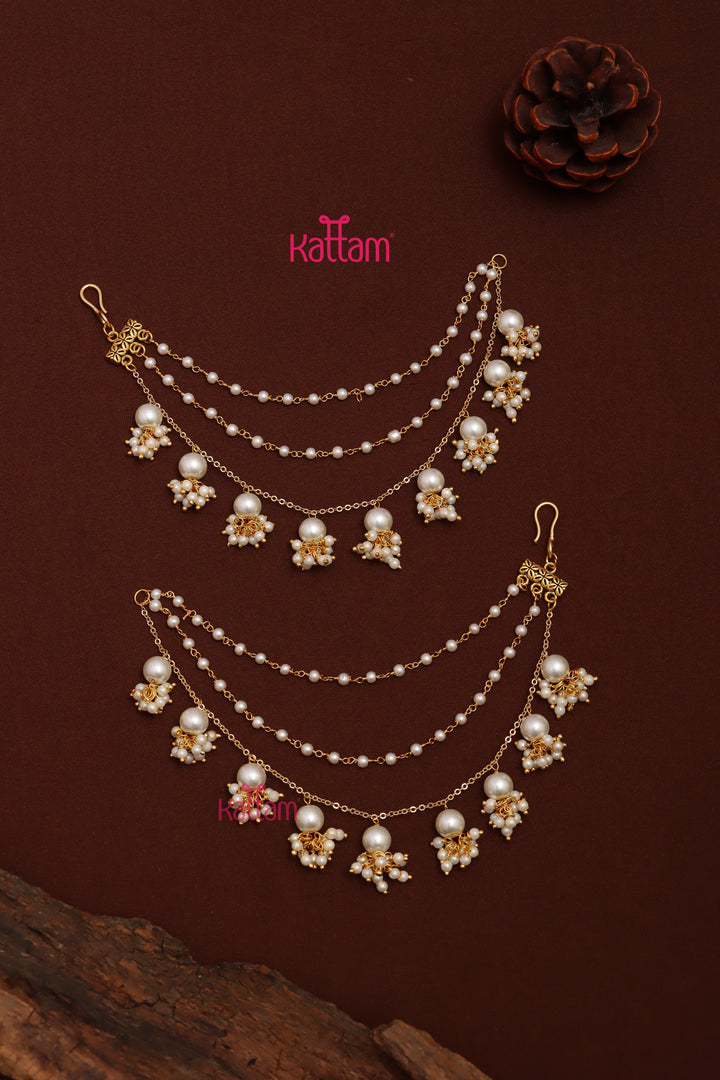 Layered Pearl Beads Earchain