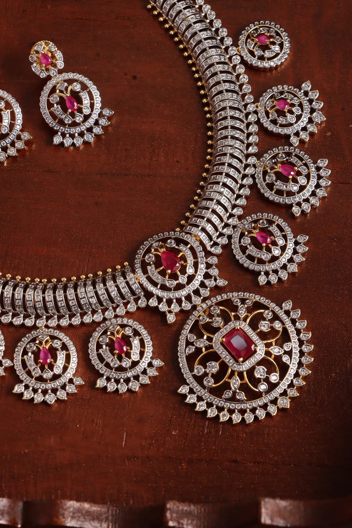 Reena - Dualtone AD Ruby Necklace