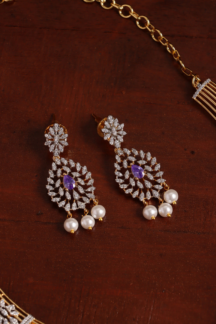 AD Thilak Purple Strip Hasli Choker