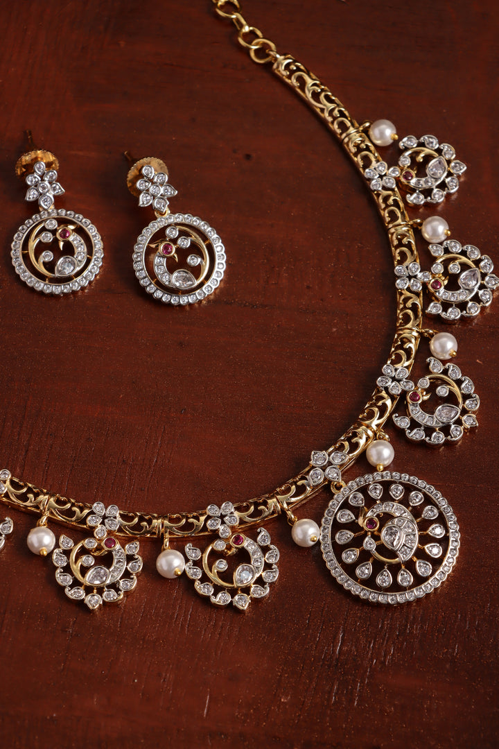 Shravani - Dualtone Peacock Necklace
