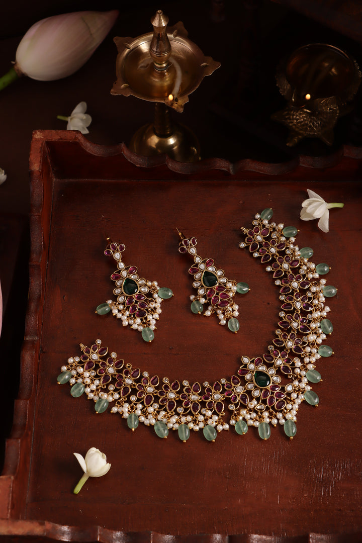 Multistone Kemp Beaded Choker