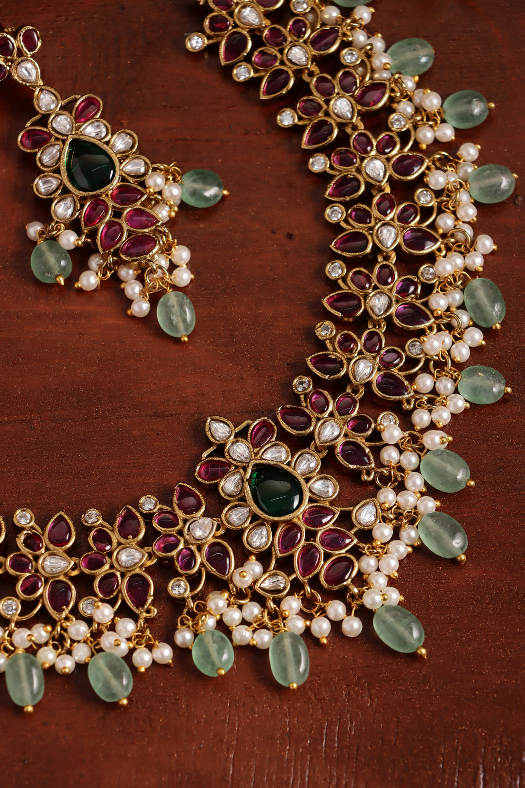 Multistone Kemp Beaded Choker