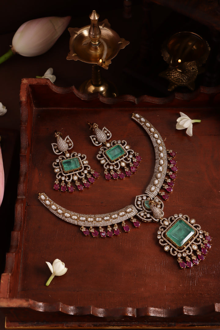 Shalu - Victorian Ad Peacock Hasli Choker