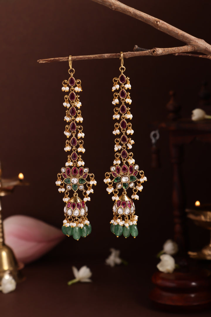 Lotus Beaded Mattal Earring