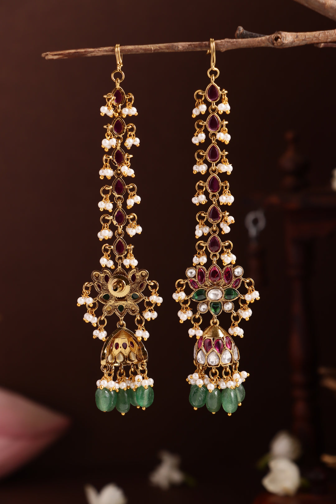 Lotus Beaded Mattal Earring