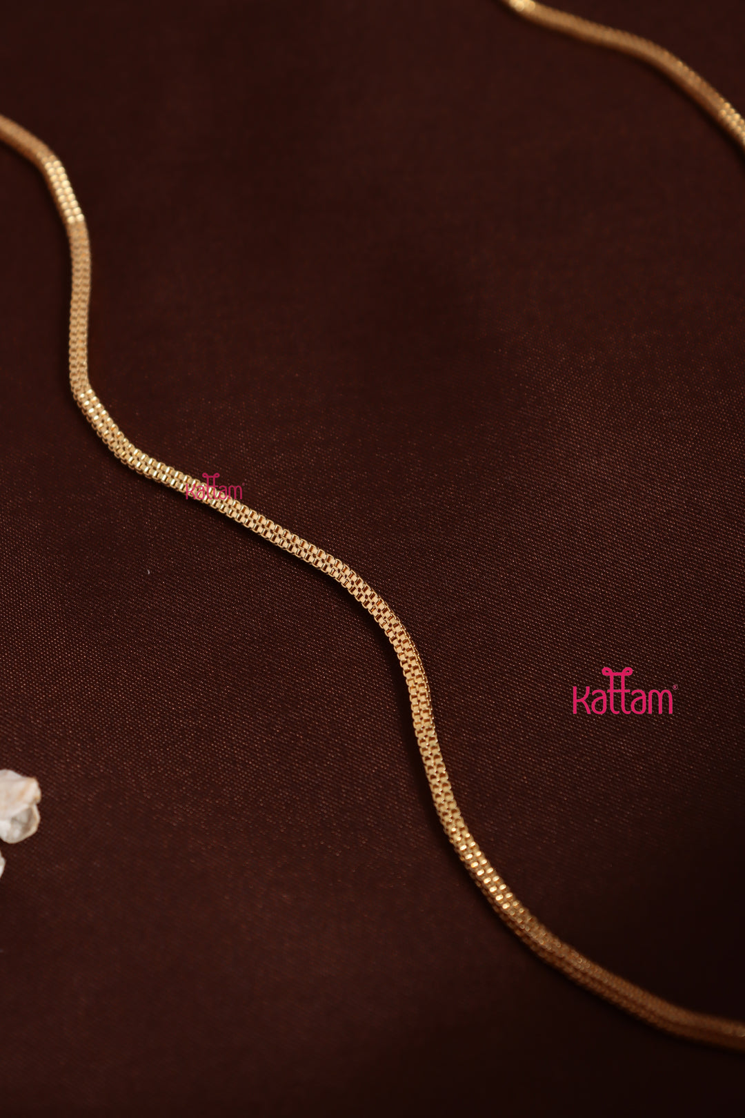 Gati Lotus Drop Dollar Goldtone Chain - White Ruby (No Earrings)