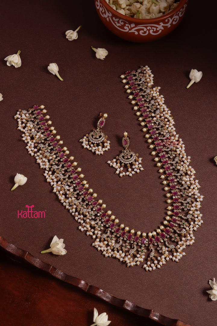 Ayushka - Peacock Ruby Pearl Haram