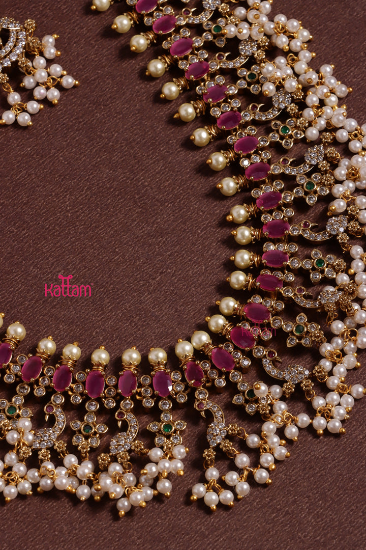Ayushka - Peacock Ruby Pearl Haram