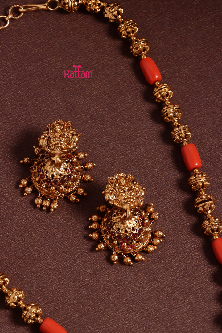 Lakshmitha - Goddess Coral Ball Chain Set