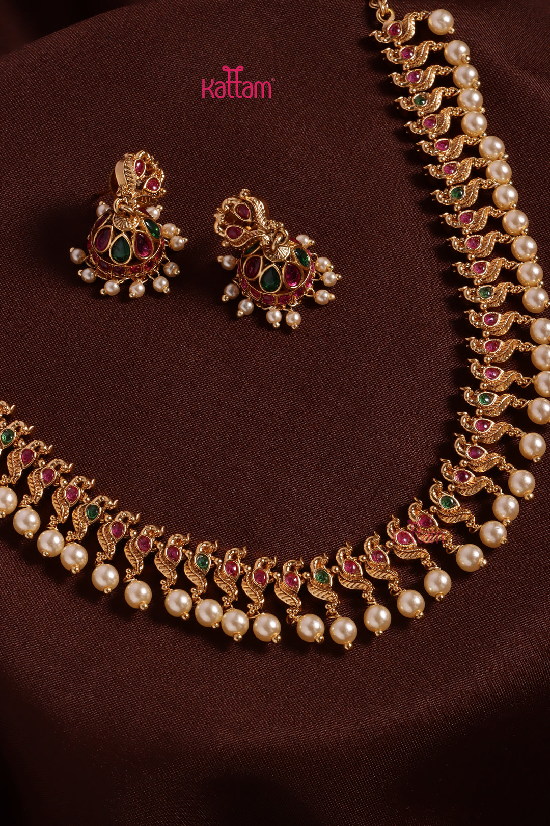 Ravya - Peacock Pearl Choker