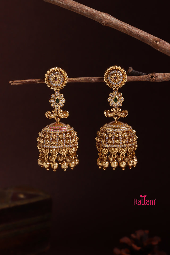 Antiquegold Peacock Jhumka