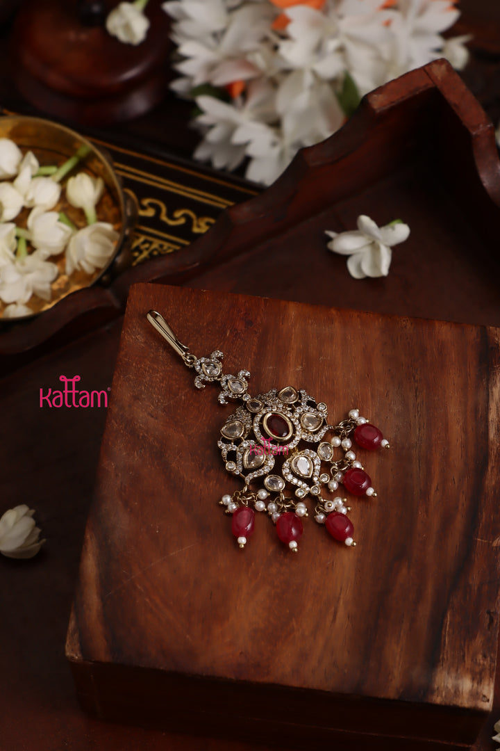 Edora - Victorian Ruby Maangtikka