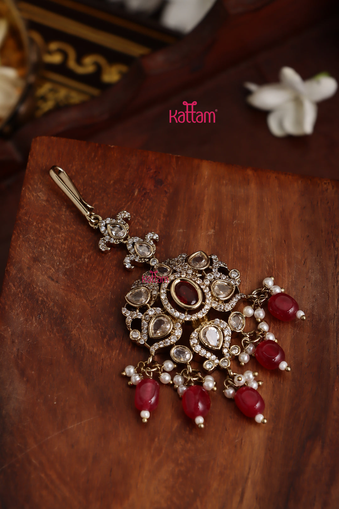 Edora - Victorian Ruby Maangtikka