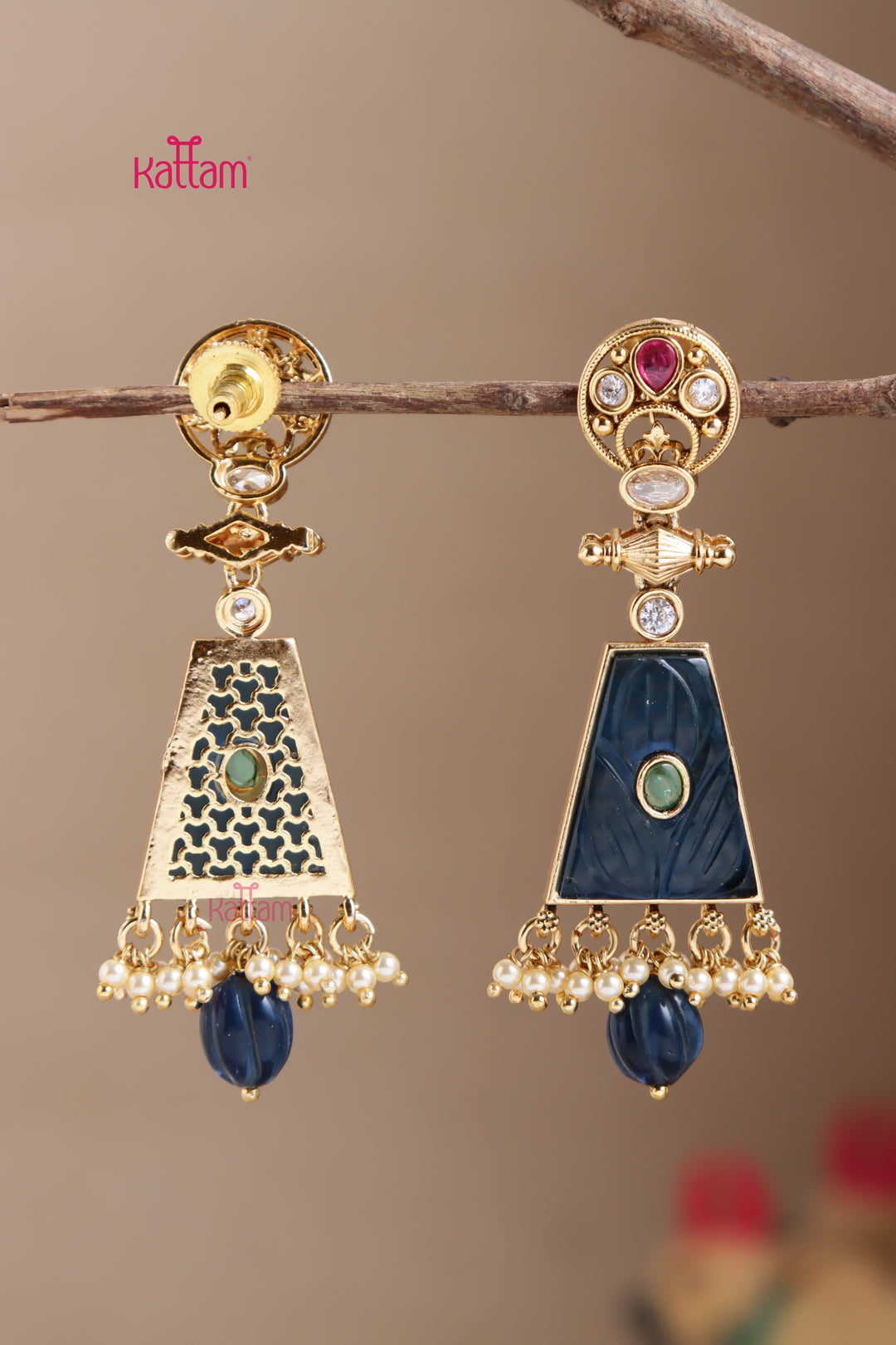 Triti Navy Statement Earring