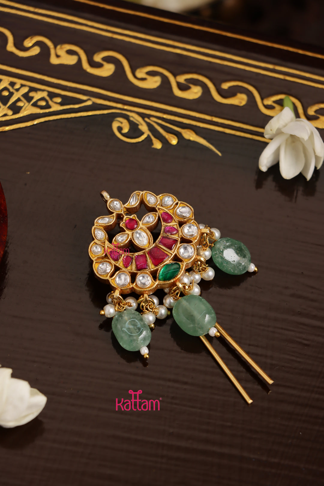 Kundan Chandbali Hair Pin