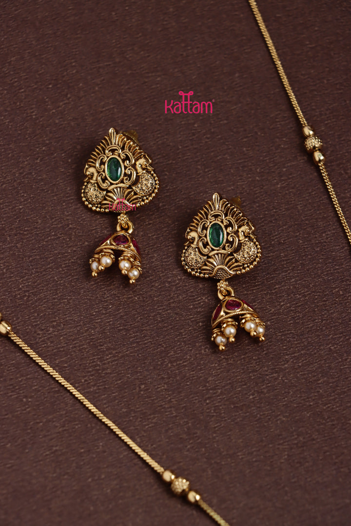 Chandbali Peacock Dollar Chain Set