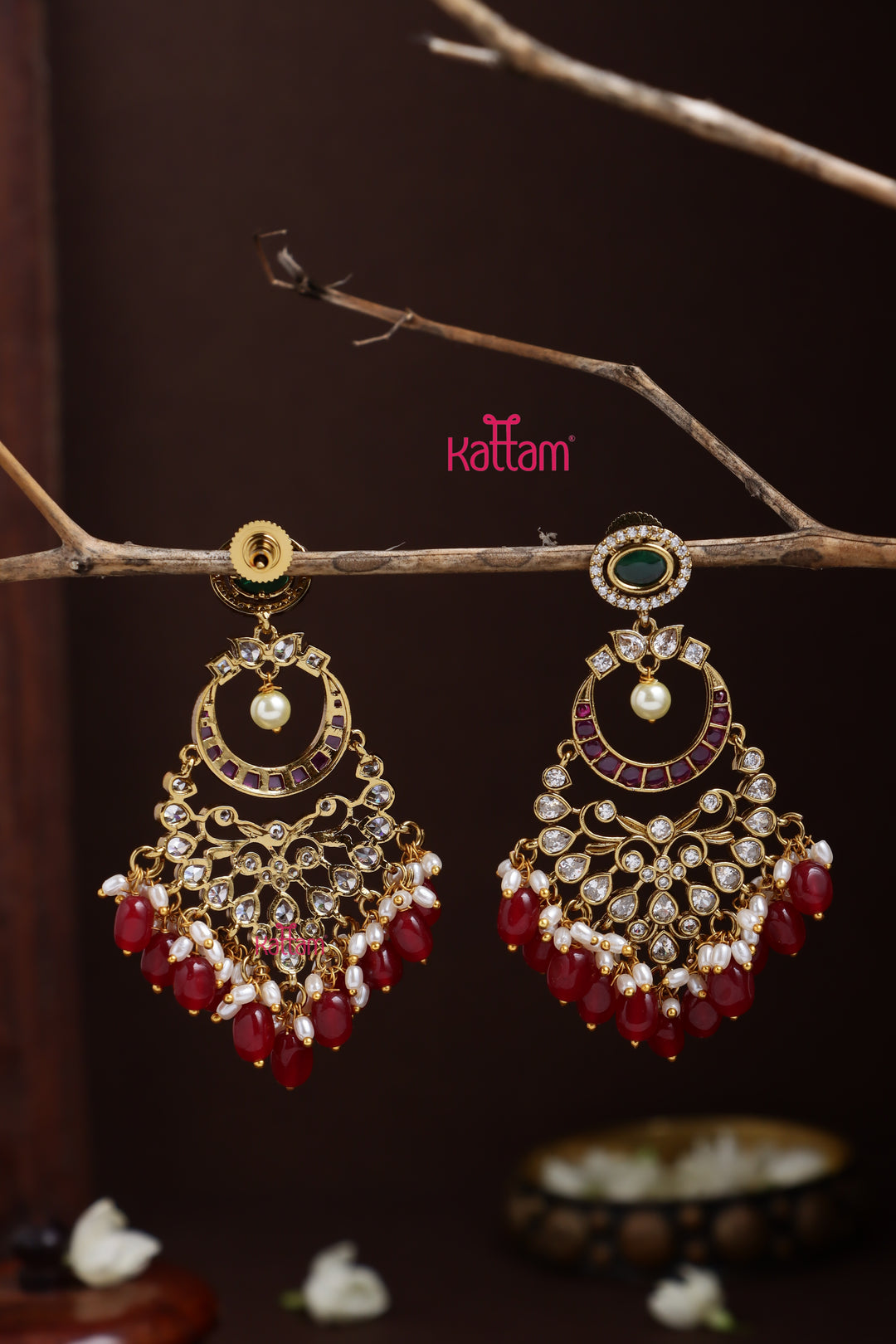 Chandbali Stone Statement Earring