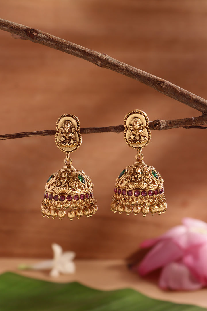 Goddess Lakshmi Ball Jhumka