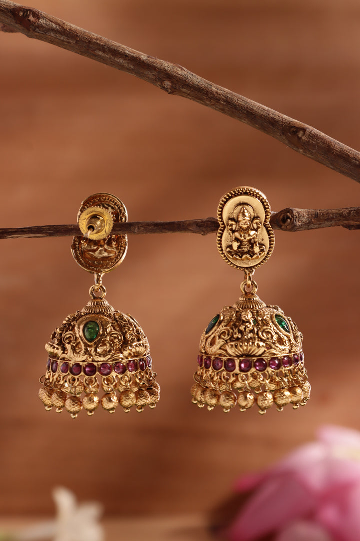 Goddess Lakshmi Ball Jhumka