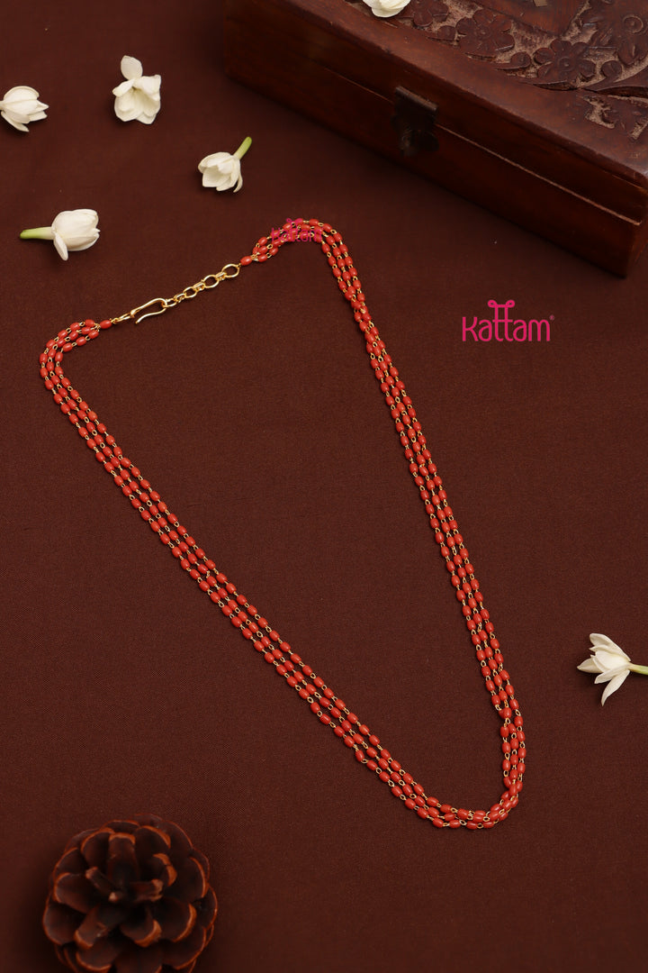 2.5 MM 3L - Oval Bead Coral Mala