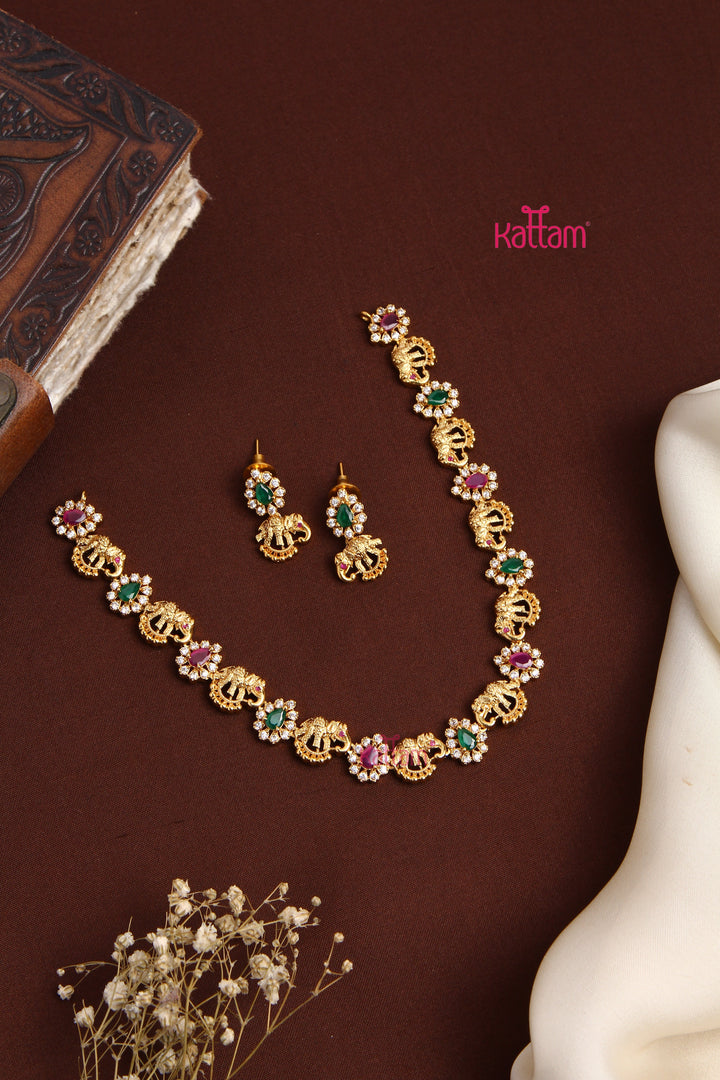 Thilak Elephant Multi Choker Set