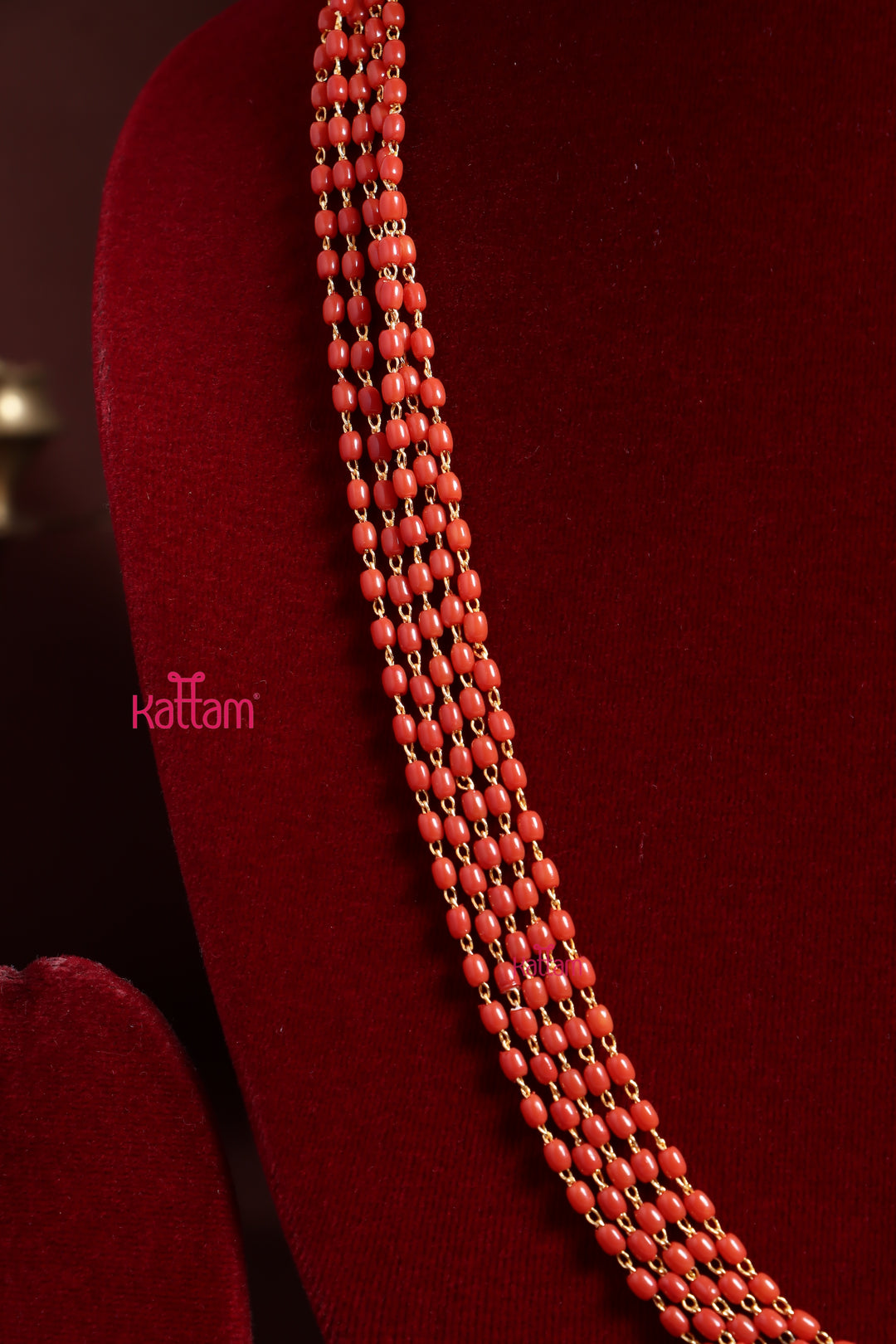 2.5 MM 5L - Oval Bead Coral Mala