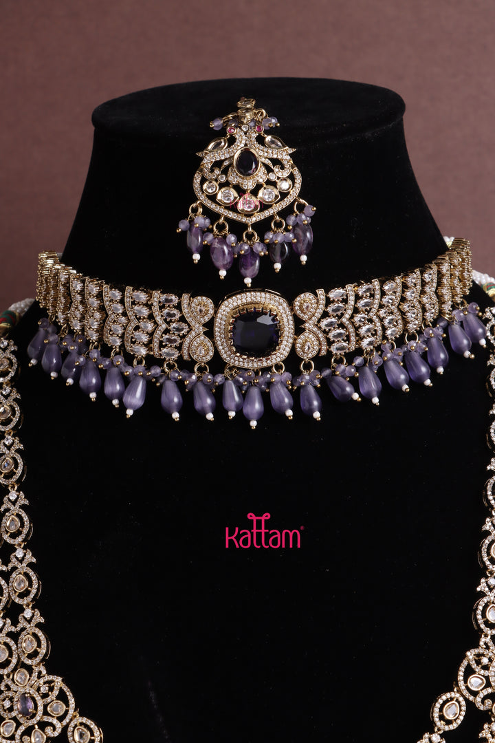 Alia - Victorian Purple Bridal Combo Set