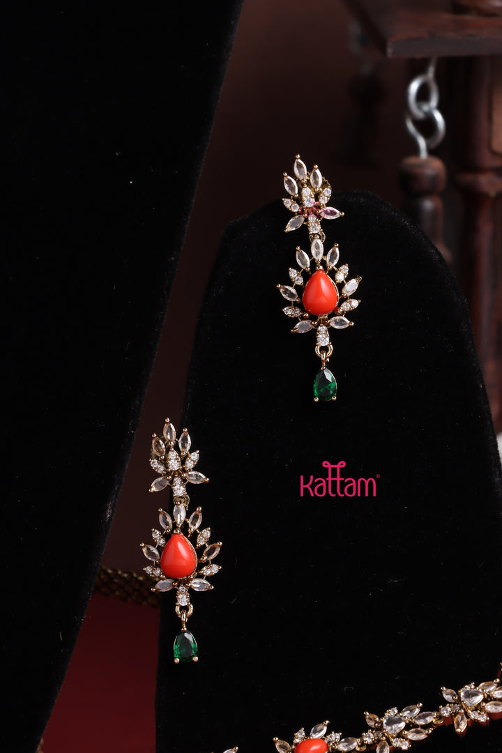 Coral Stone Semi Bridal Set