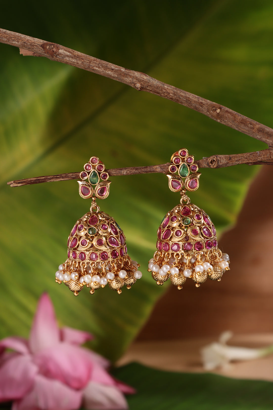 Flourish Thilak Stone Jhumka