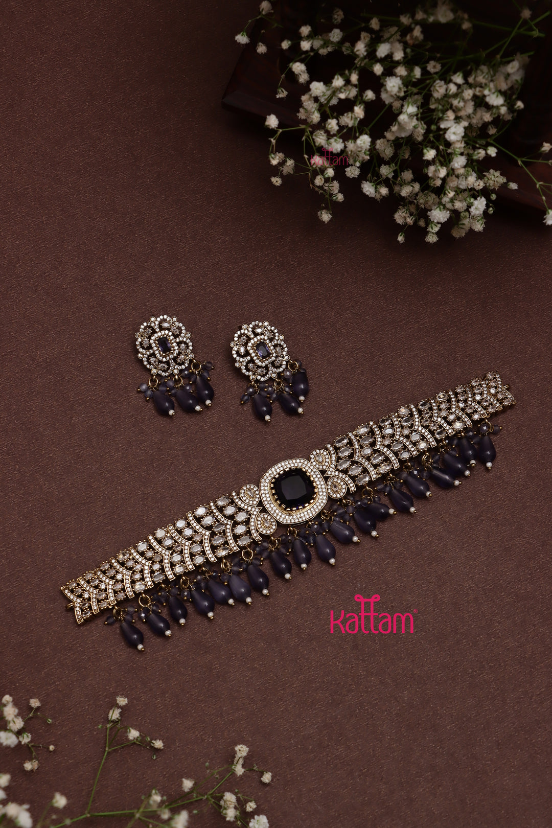 Alia - Victorian Purple Bridal Combo Set