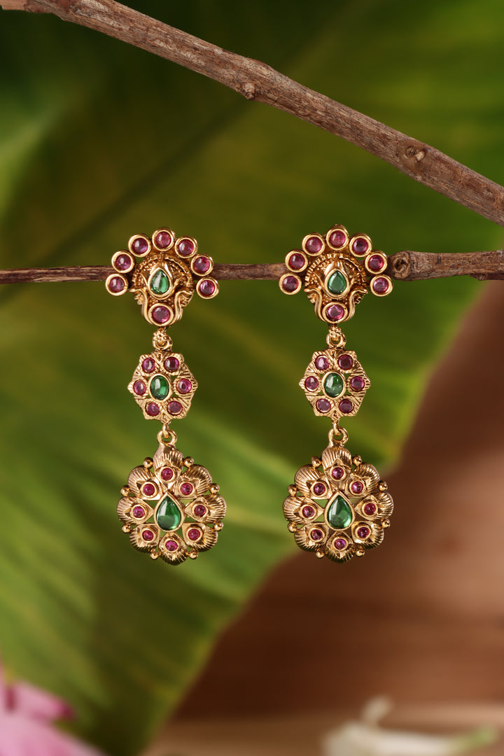 Thillak Patterned Drop Earring