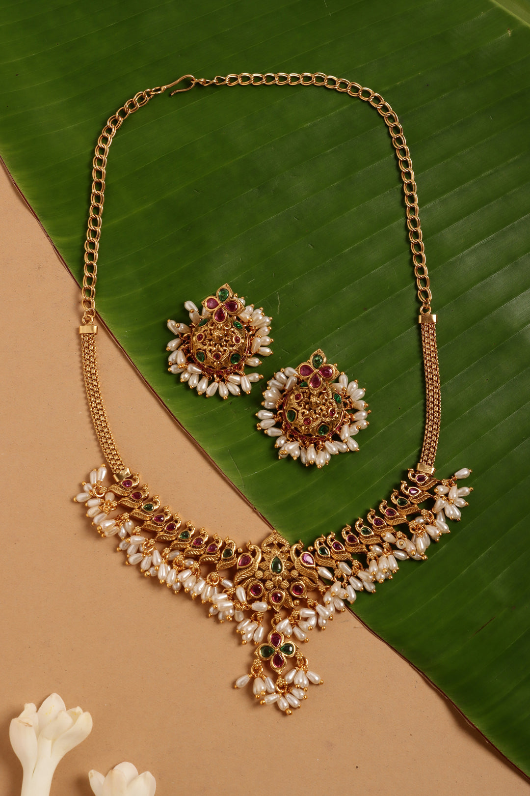Matte Mayil Peacock Pearl Choker