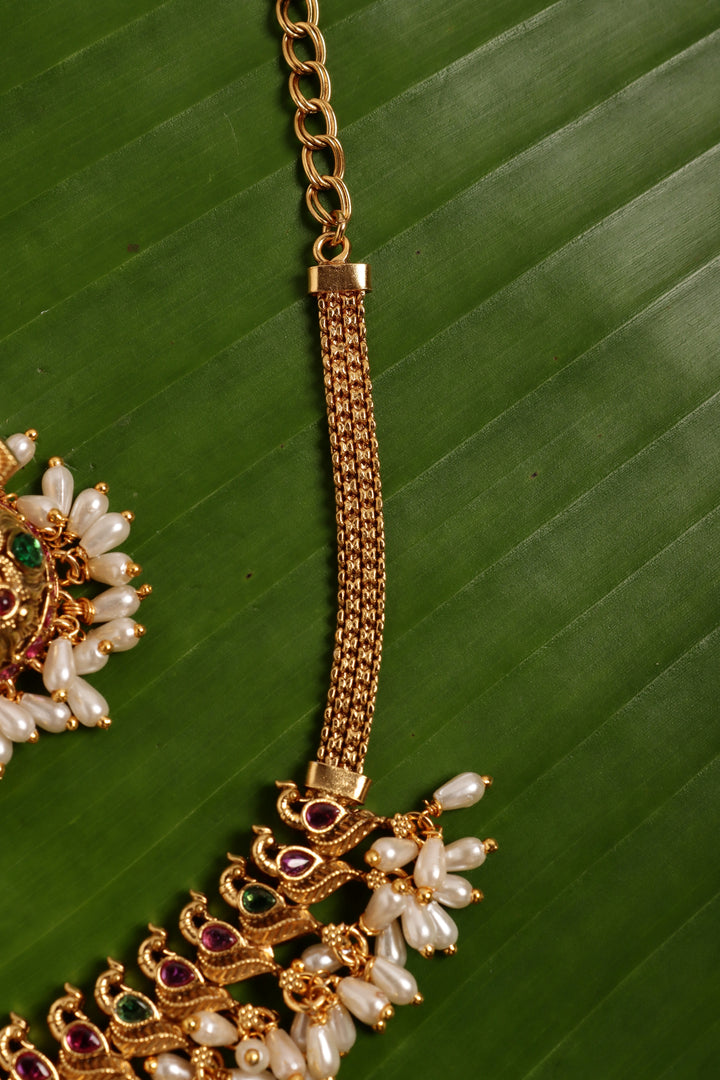 Matte Mayil Peacock Pearl Choker