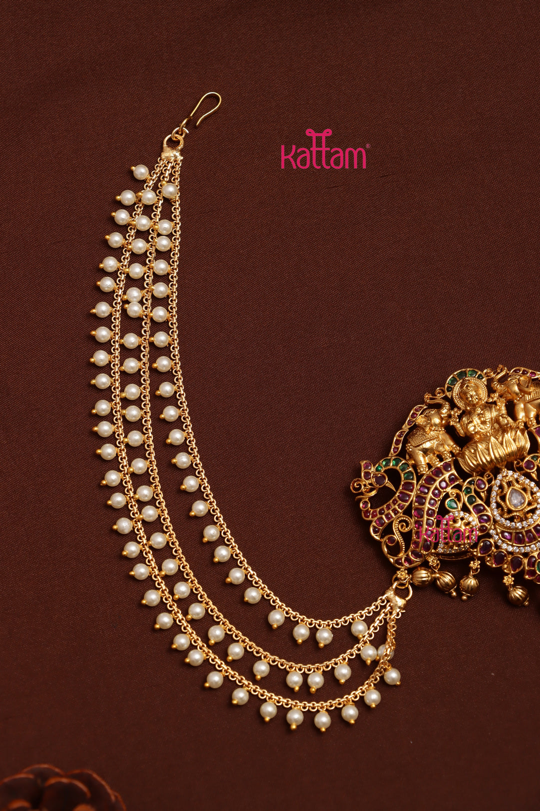 Lakshmi Peacock Kemp Pearl Bun Billai