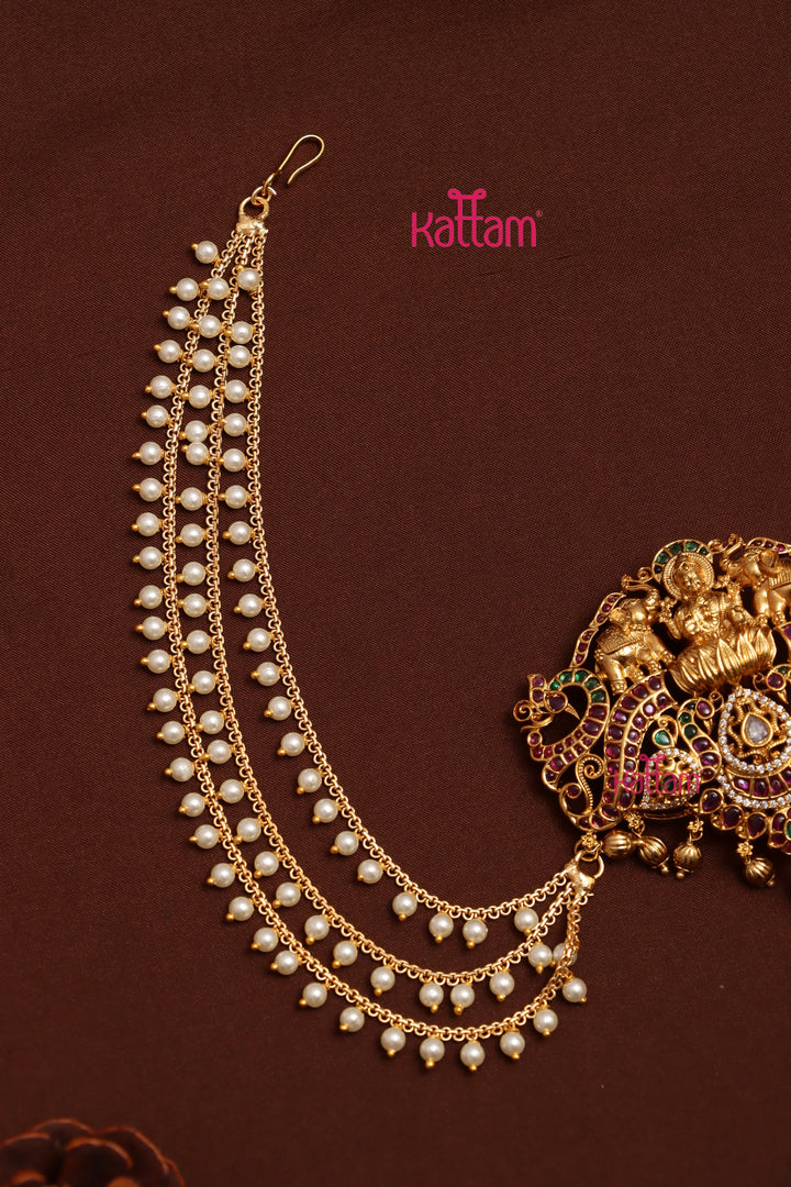 Lakshmi Peacock Kemp Pearl Bun Billai
