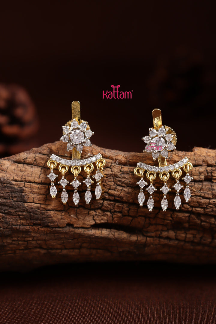 AD Flower Sone Drop Small Earring