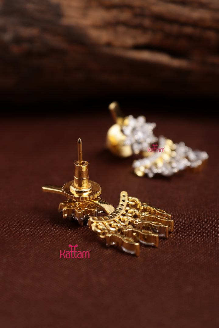 AD Flower Sone Drop Small Earring
