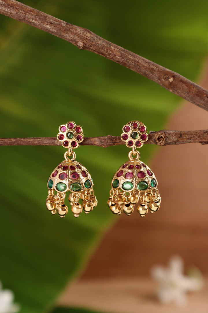Small Drop Jhumka - Rubygreen