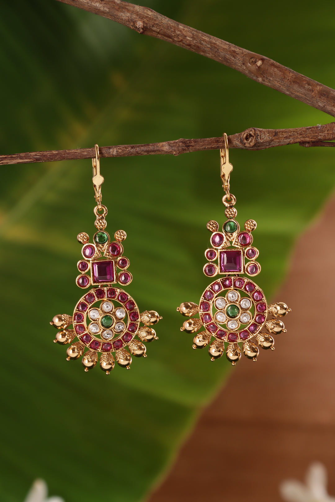 Multistone Chakra Hoop Earring