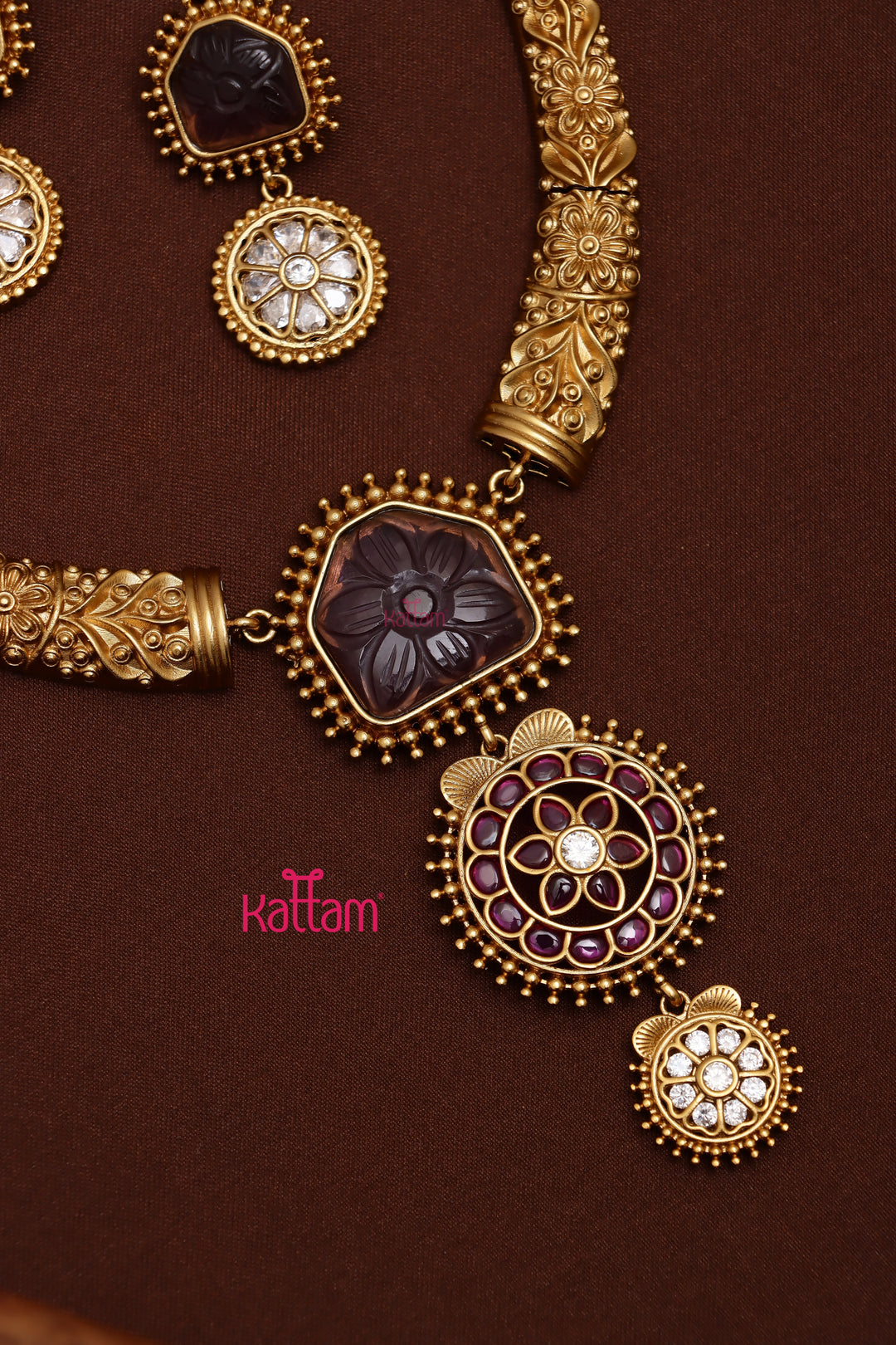 Viya - Engraved Purple Hasli Choker