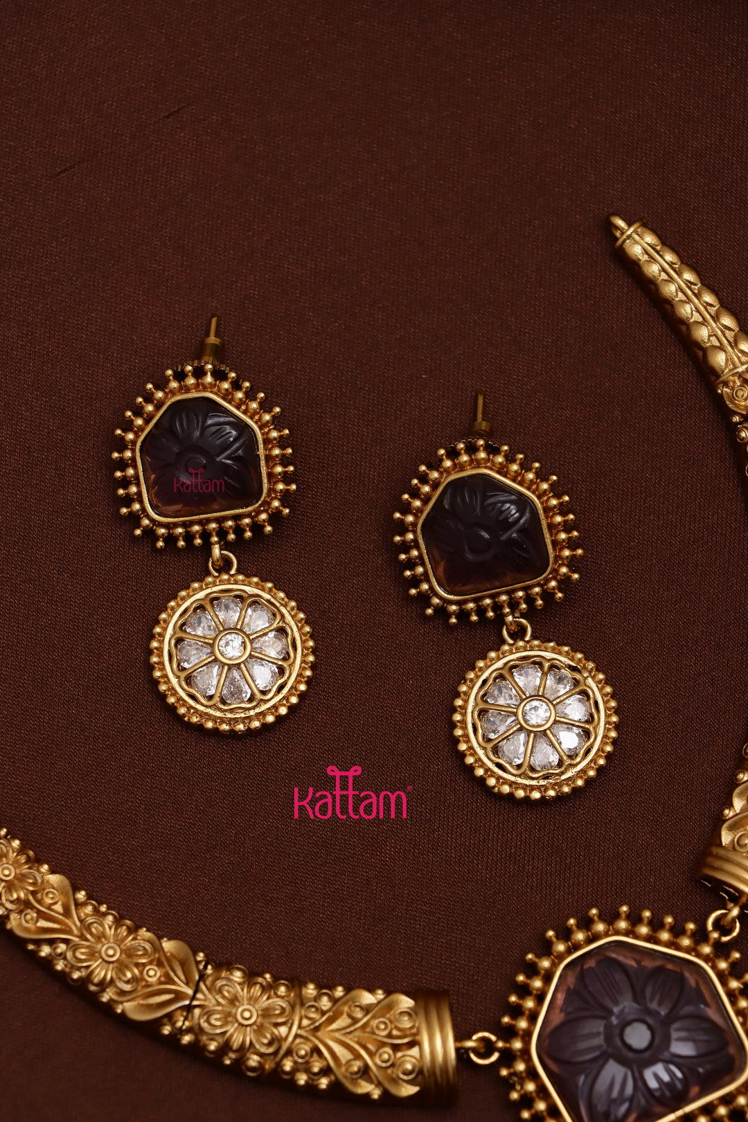 Viya - Engraved Purple Hasli Choker