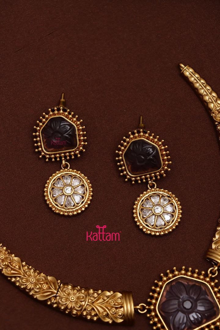 Viya - Engraved Purple Hasli Choker