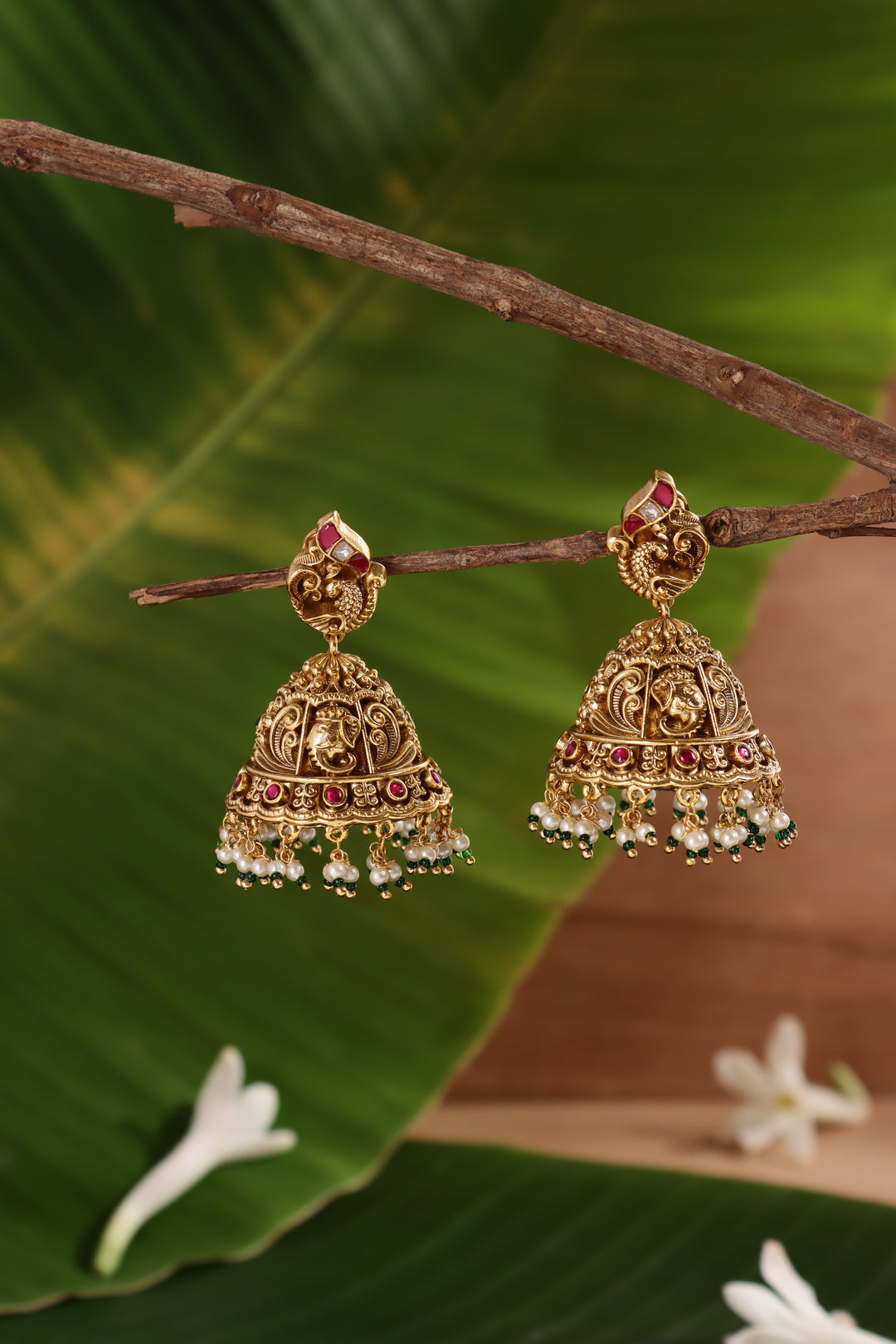 Ganesha Peacock Jhumka
